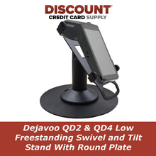 Load image into Gallery viewer, Dejavoo QD2 &amp; QD4 Low Freestanding Swivel and Tilt Stand With Round Plate
